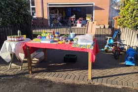 The family's impromptu car boot sale (Credit: Amanda Goode Facebook)