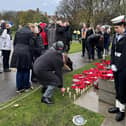 A wreath is laid at the Remembrance Day service in Ashton Gardens, St Annes.