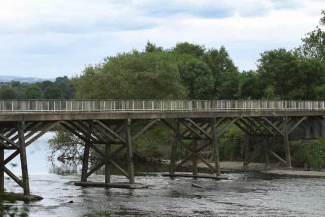 The Old Tram Bridge, originally built in 1802, spans the River Ribble in Preston