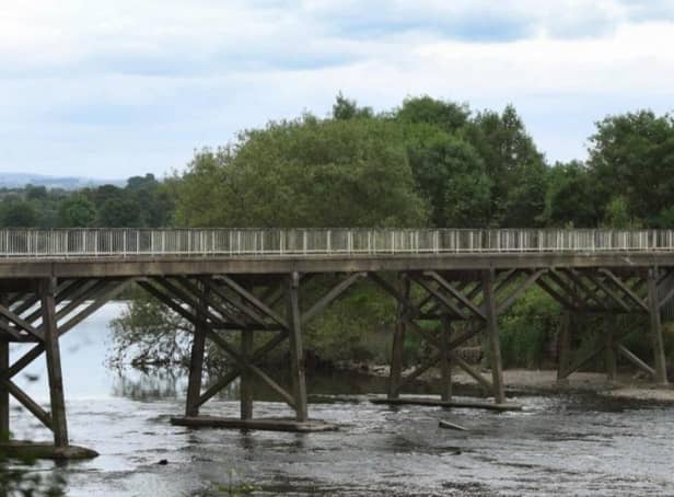 The Old Tram Bridge, originally built in 1802, spans the River Ribble in Preston