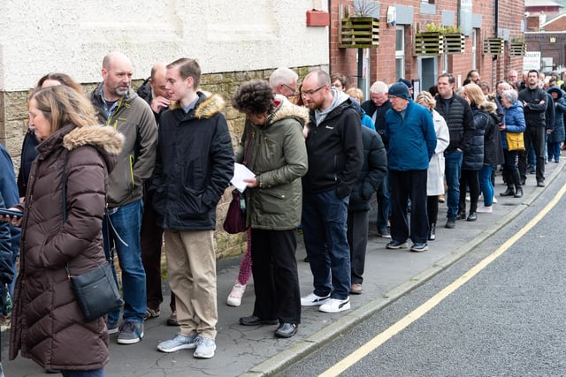 Queues outside Chorley Theatre to listen to Sir Lindsay Hoyle speak at Chorley Theatre