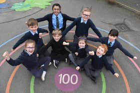 Pupils at Woodplumpton St Anne's CE Primary School celebrate the Good rating in the latest Ofsted report.