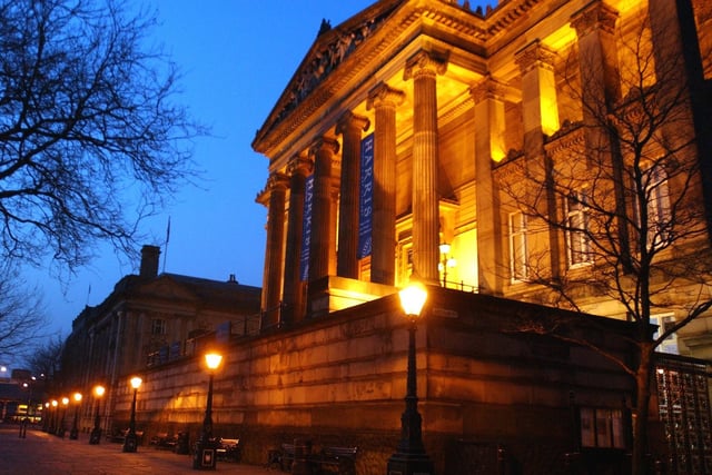 The Harris Museum and Art Gallery looks fabulous lit up by the old fashioned lamps at night