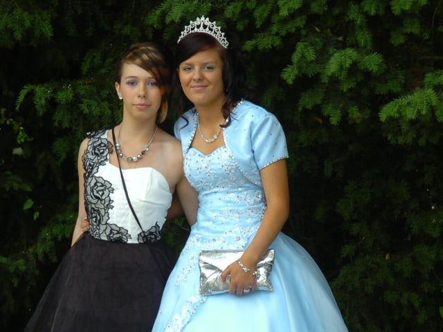 Kirsty Armstrong (left) and Chayse Chamberlain at the 2010 Our Lady's High School Prom at Bartle Hall