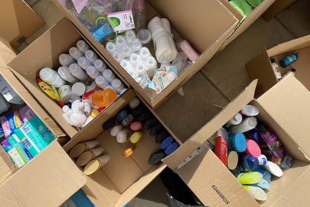 The Antonyuks, with the help of volunteers, have been packing up donations for Ukraine, mainly medical supplies and baby supplies for orphans