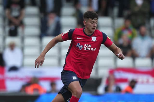 Jordan Storey in action for Preston North End earlier in the season
