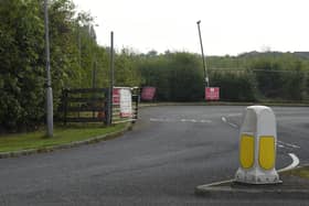 The access point to the waste recycling centre off Tom Benson Way, which Lancashire County Council says needs changing in order to accommodate the planned new Aldi and housing development
