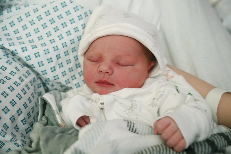 Baby Clay, born April 14 at 7am, weighing 8lb 15oz, to Chanel Cassell and Lewis Kilbane from Preston.