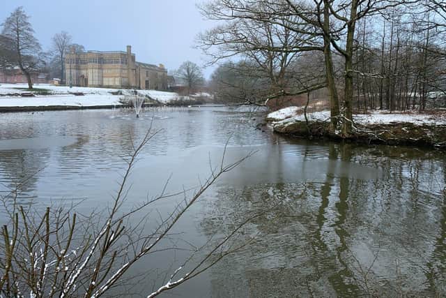 The schoolchildren were spotted skating on the frozen lake in Astley Park on Monday afternoon (December 12). Pic credit: @friendsofastley