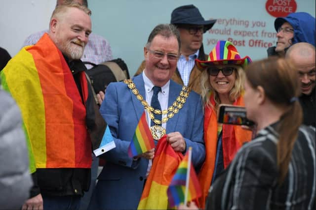 South Ribble Mayor Coun David Howarth joins the demonstration.