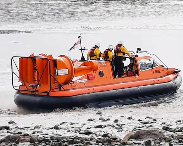 Morecambe RNLI lifeboat, coastguard and other rescue agencies went to rescue a person that had fallen off cliffs at Holgate caravan park, Silverdale.