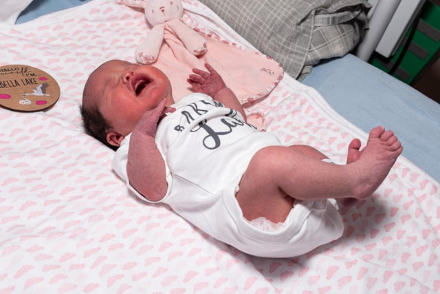 Isabella Lake, born on February 23 at 11.22am, weighing 7lbs 8oz to parents Adam and Joanna