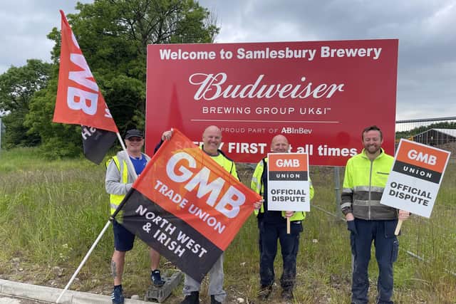 Budweiser workers in Preston have announced a series of summer strikes following a pay dispute.