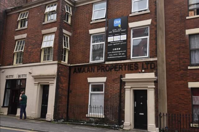 The advert sign on the building in Fishergate.
