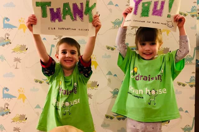 Oscar and his sister Ada say thank you to everyone who has donated so far.