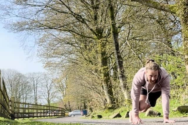Bare feet Bare hands Bear Crawl all for the physical and mental wellness