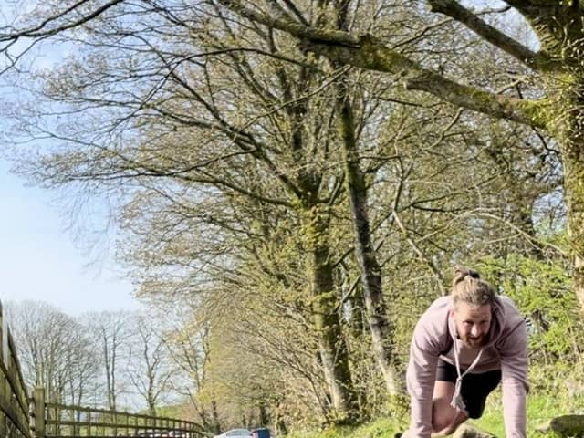 Bare feet Bare hands Bear Crawl all for the physical and mental wellness