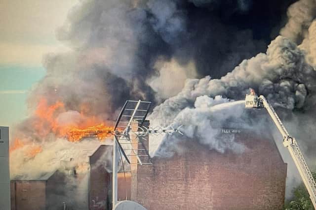 The huge blaze at a building in Preston City Centre is currently being tackled by 12 fire crews (Picture by David Wright)