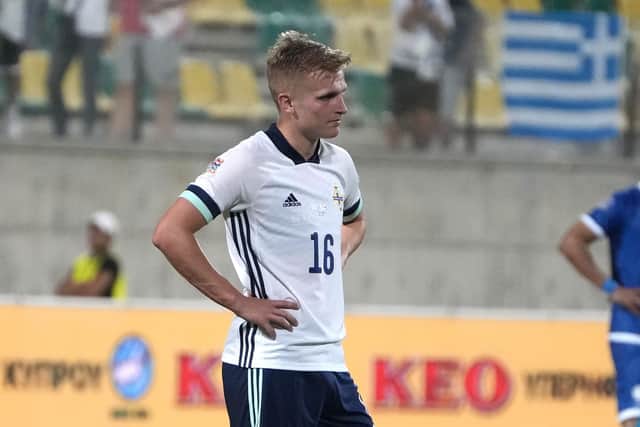 Preston North End midfielder Ali McCann at the end of Northern Ireland's UEFA Nations League clash  with Cyprus in Larnaca