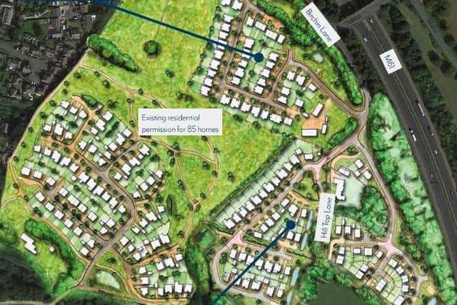 The proposed site on two parcels of land to the east of Whittle-le-Woods is currently ‘safeguarded’ in Chorley Council’s Local Plan, meaning it is earmarked as a potential future housing site. The site is also a ‘preferred option’ for residential development in the Central Lancashire Local Plan. Picture credit: Northern Trust