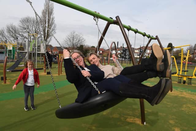 Campaigning mums Nicky Peet and Jo-Hindle Taylor have seen their dream playground brought to life