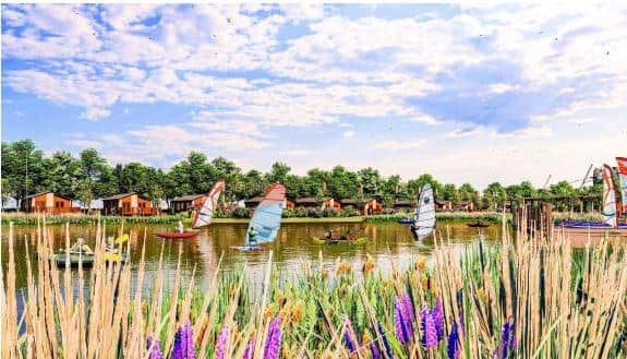 An artist's impression of how the new leisure lake would look.