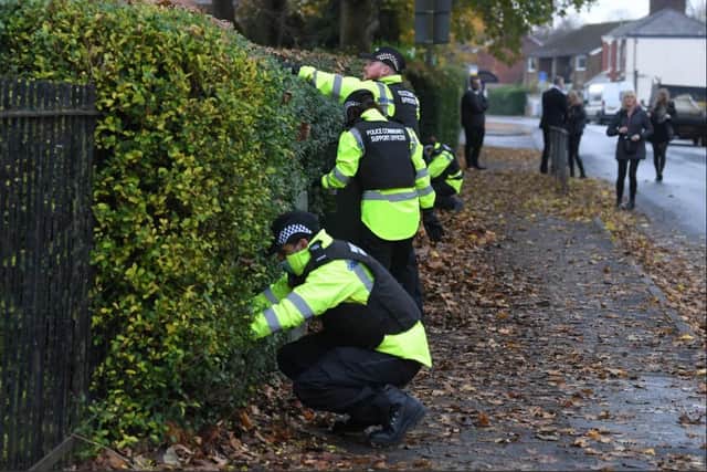 Officers carry out a weapon sweep in Broadgate, Preston during a previous Operation Sceptre crackdown.