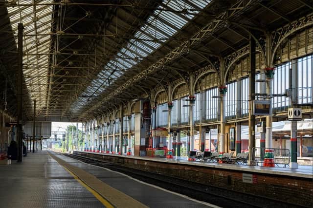 Deserted: Preston Station at morning rush hour today.
