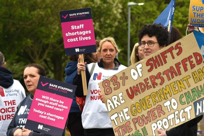 The striking nurses were due to end their walkout at just before midnight on Monday.