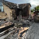 The devastating damage caused by the fire at the Three Millstones pub in West Bradford this week