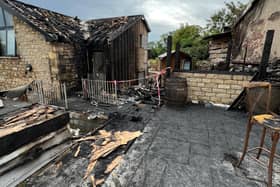 The devastating damage caused by the fire at the Three Millstones pub in West Bradford this week