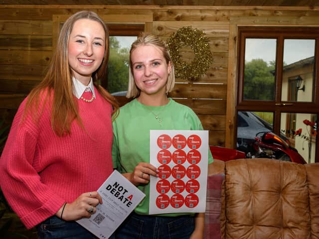 Poppy Billinghurst and Izzy Simpson are part of 4 young film makers are working on a short movie with a social message about abortion to give young women a voice. Photo: Kelvin Stuttard