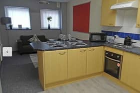 This room in a flat in Ladywell Street, Preston, is available for £312 pcm (£72 per week).
It is part of the Brunel Court development and is available in September for students only.
Tenants will have access to a common room, study room and private gym as well as a "boutique cinema" and "entertaining kitchen".
It comes furnished with Wifi.