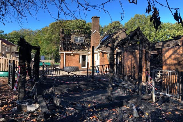 Damage to Highfield Priory School in Fulwood after the fire. Four schoolboys, aged 14 and 15, have now been charged with arson
