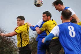 Squires Gate battle with Winsford United. Photo: Ian Moore
