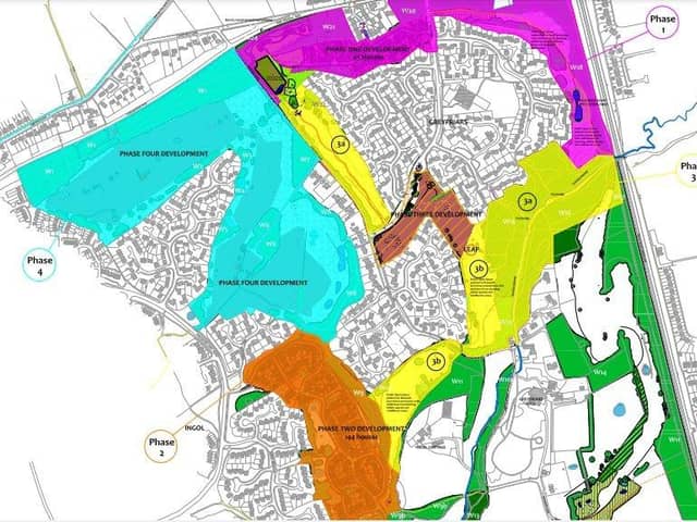 Areas 3a and 3b are to become public open spaces - marked in yellow.