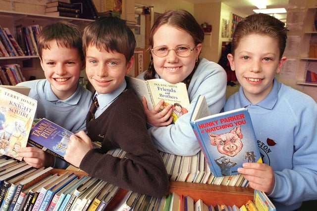 The Freckleton CE Primary School team which is through to the Fylde and East Wyre district final of the Lancashire Schools Book Quiz. From left: Sam Clark, Jason Leslie, Rebecca Costello and James Cowburn