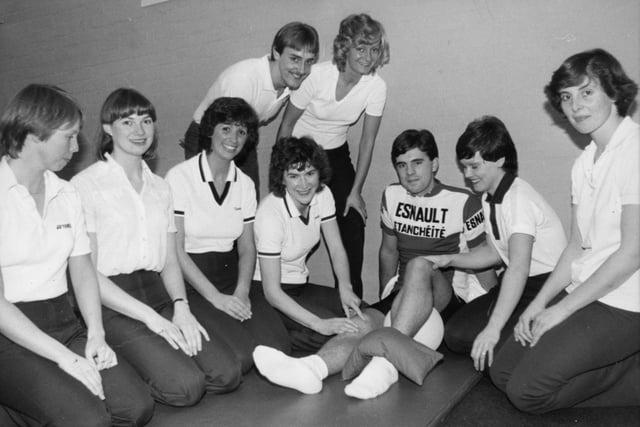 Mrs Pat Bartley (standing centre) and her physiotherapy team at the Preston Sports Injuries Centre at Fulwood Leisure Centre, the first of its kind in the North West
