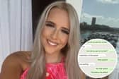 Hannah Smethurst was sent the inappropriate messages, inset, by an Etihad worker
