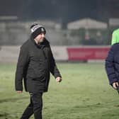 Bamber Bridge boss Jamie Milligan, right, and assistant John Hills (photo: Ruth Hornby)
