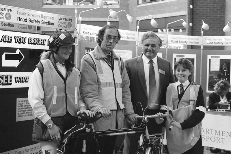 Some People take part in a Road Safety campaign at the Fishergate Centre in Preston, November 1989