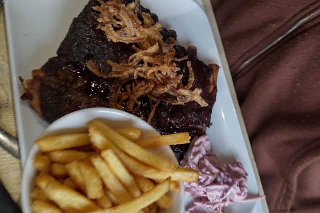 The BBQ ribs and chips