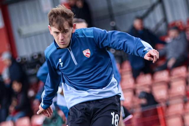 Ben Tollitt scored what proved to be Morecambe's consolation goal at Scunthorpe United Photo: Morecambe FC