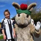 BLACKPOOL GAZETTE - LYTHAM - 08-04-23  Family fun at Lowther's Easter Surprise, with music, entertainment, fun fair and crafts over easter weekend at Lowther Gardens, Lytham. Roma Hogson, eight, meets a bunny at Lowther Gardens.