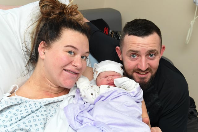 Margo Ironside Everson, born at Royal Preston Hospital on the 18 October at 07:11, weighing 8lb 15, to Hayley Holden and Daniel Everson, of Forton