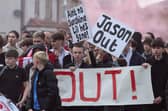 Morecambe fans protested against club owner Jason Whittingham earlier this month Photo: Kelvin Lister-Stuttard
