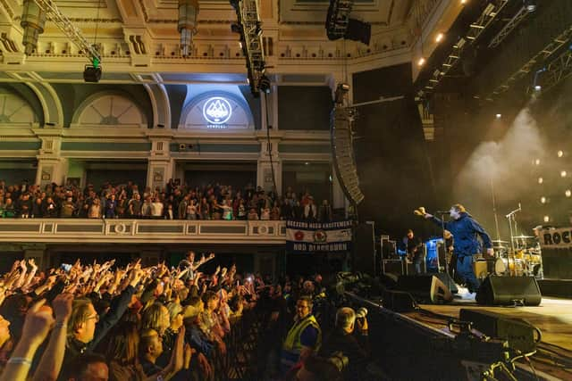 Liam Gallagher live on stage at King George's Hall, Blackburn