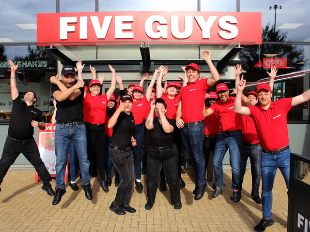 Five Guys opened its first-ever Lancashire restaurant at Deepdale Retail Park on Monday, October 3.