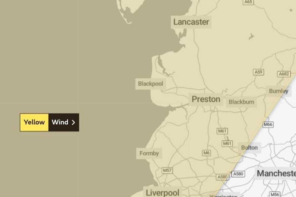 Warning of 80mph winds in Lancashire later this week issued by the Met Office