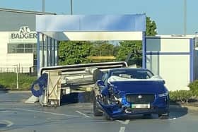 The Jaguar F-PACE was written off after the accident at Tesco car wash in Buckshaw Village on Tuesday, May 30